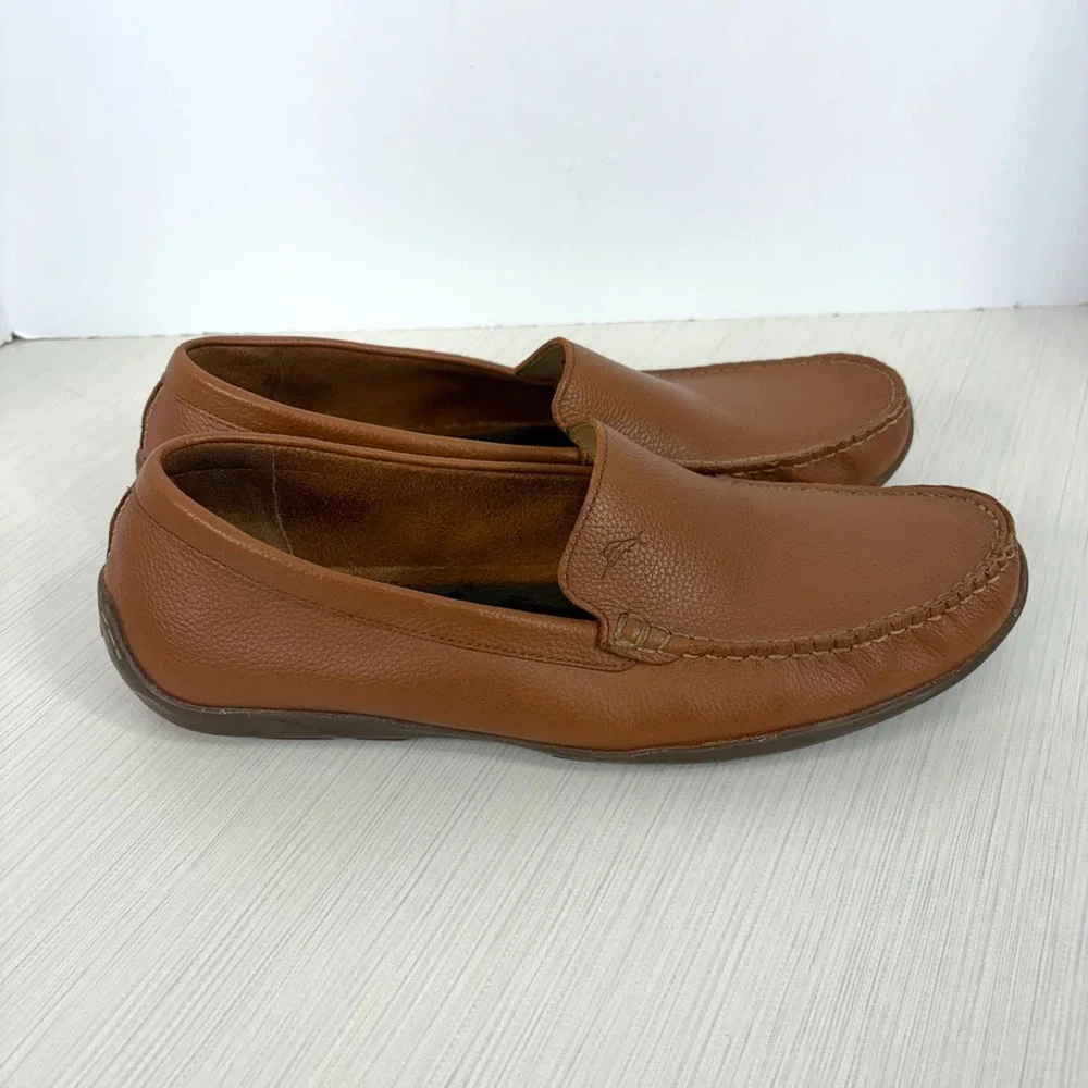 Tommy Bahama Amalfi Leather Driving Loafer Shoes Mens 11.5 D Brown